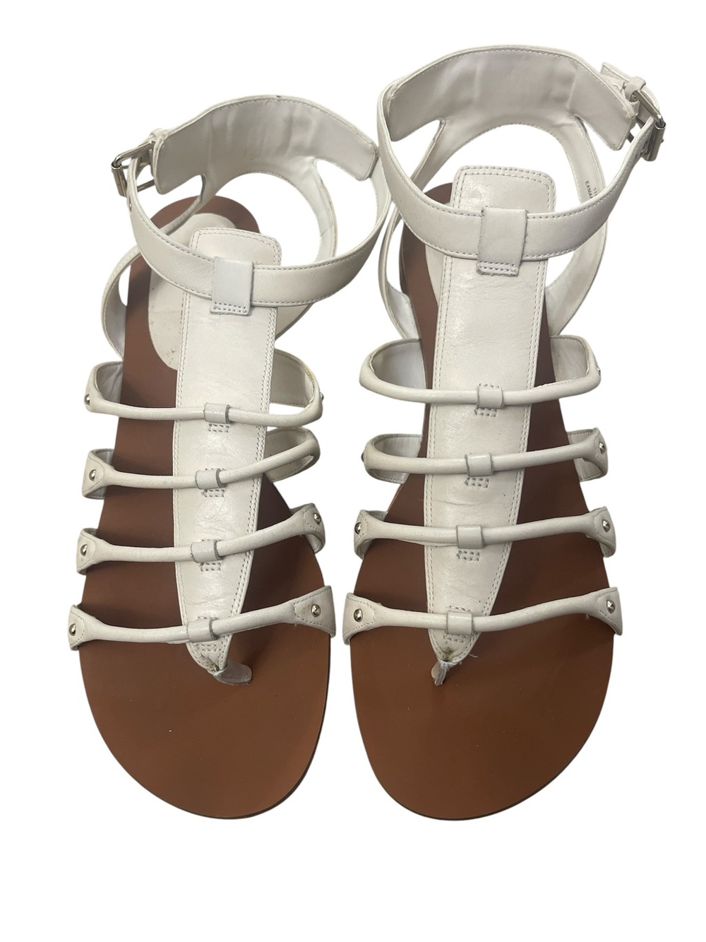 Enzo Angiolini Bone Leather Strappy Gladiator Sandals